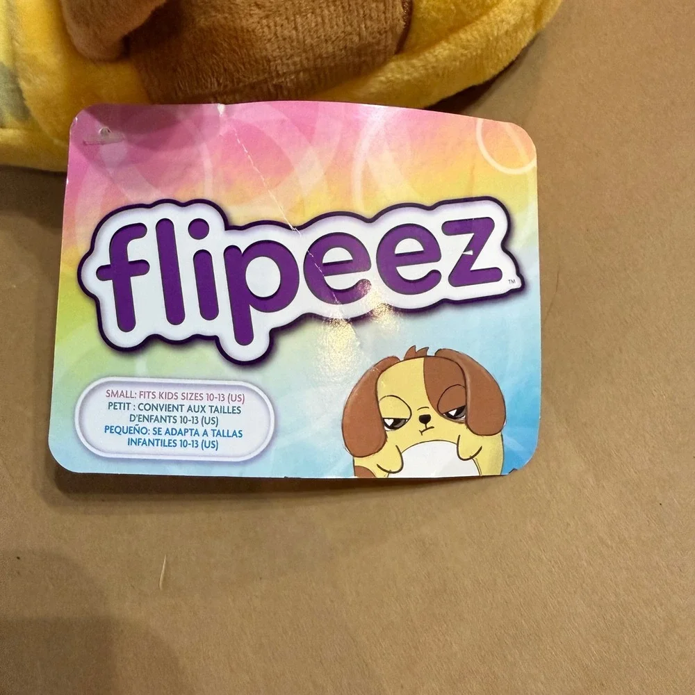 Flipeez Puppy Toddler Slippers Moving Ears Kids Size‎ 10-13 Yellow New